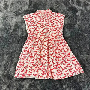 kate spade red and White Flamingo Print Casual Dress